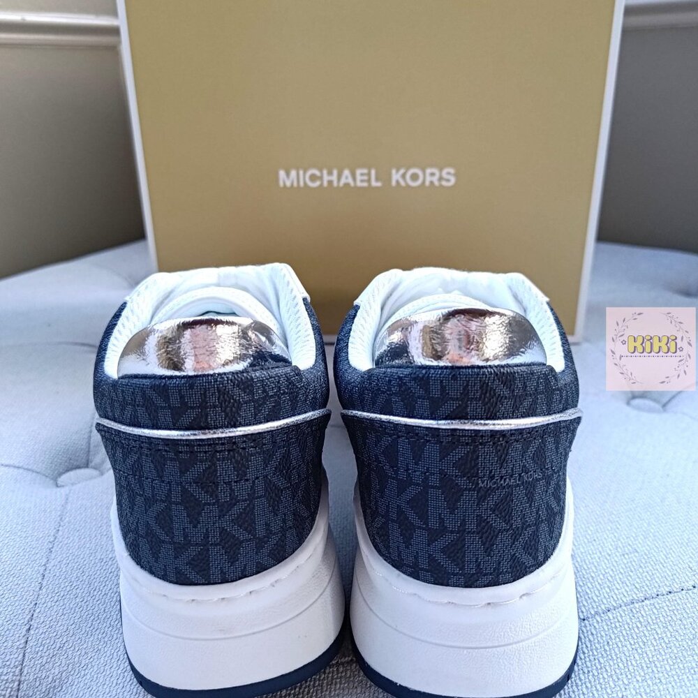 Michael Kors Lexi Mixed-Media Sneaker color admiral 49T5LXFS1L - Picture 9 of 13